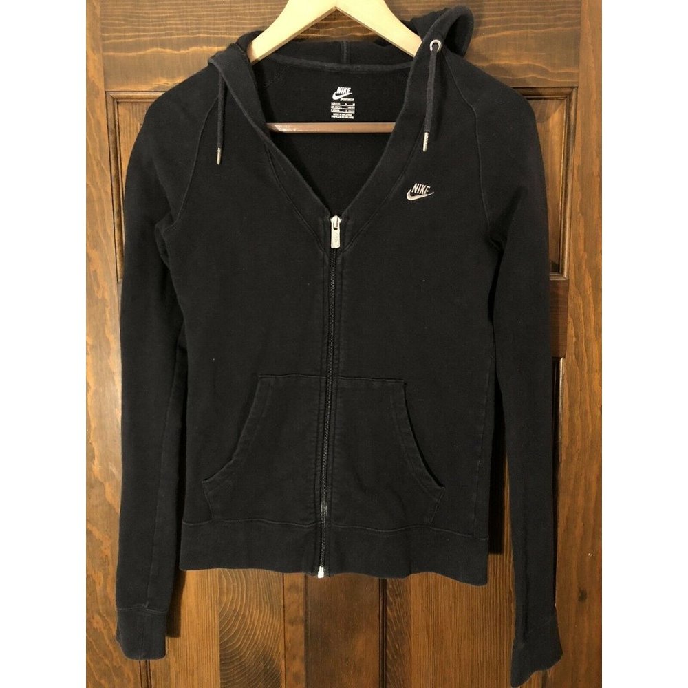 Nike Zip Up Hoodie Black Womens